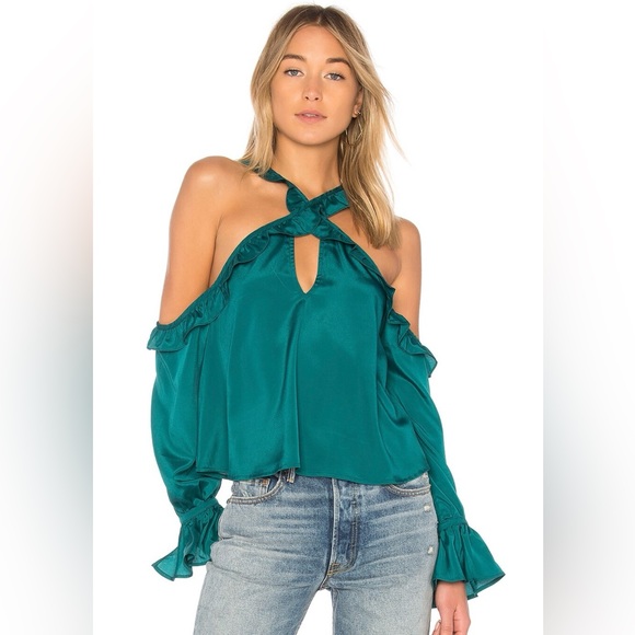 *NWOT* Likely Green Ruffle Top, Size Small NEVER WORN - Picture 1 of 6